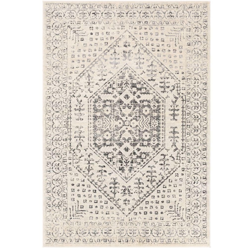 City Vintage Traditional Oriental Boho Beige and Grey Rug - 160cm x 220cm