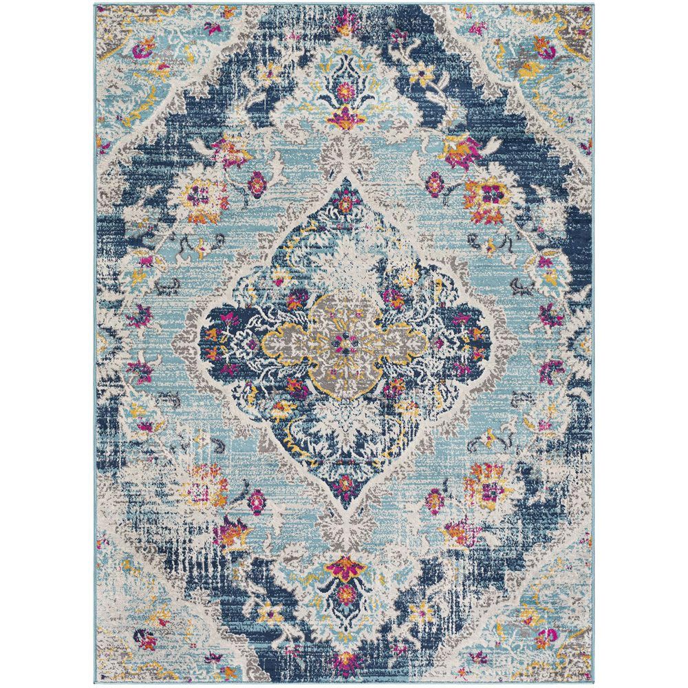 Floransa Oriental Vintage Light Blue Rug - Sizes Available