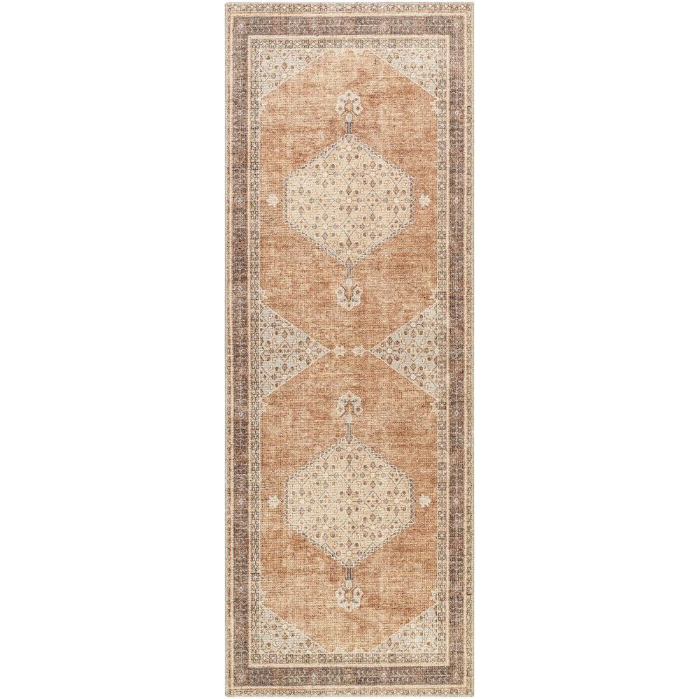 Lila Vintage Oriental Boho Brown Runner - 80cm x 220cm