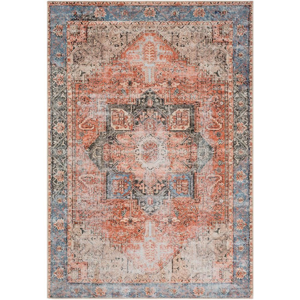 Amelie Machine Washable Vintage Red Rug - Sizes Available