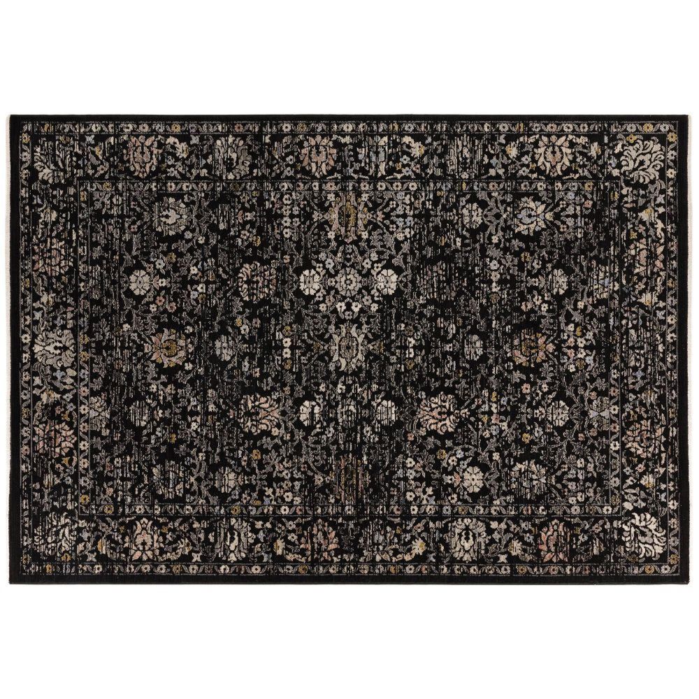 Sovereign Vintage Black Floral Rug - Sizes Available