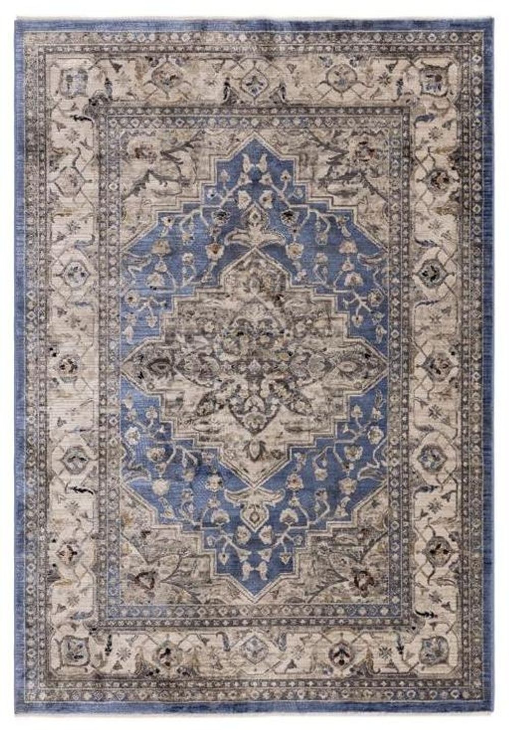 Classic Heritage Sovereign Medallion Blue Rug - 120cm x 166cm