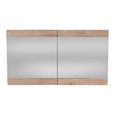 Pompei Mirrored Bathroom Wall Mounted Cabinet - 2 Door - Natural - Pine Wood