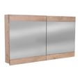 Pompei Mirrored Bathroom Wall Mounted Cabinet - 2 Door - Natural - Pine Wood