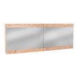 Pompei Mirrored Bathroom Wall Mounted Cabinet - Wide - 2 Door - Natural - Pine Wood