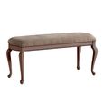 Giotto Italian Walnut Wood and Miraglio Fabric Padded Bench thumbnail 2