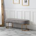 Harrogate Grey Curved Upholstered Bench