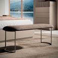 Essenza Italian Bench - Round - Grey - Fabric and Metal