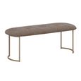 Essenza Italian Bench - Round - Grey - Fabric and Metal