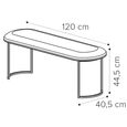 Essenza Italian Bench - Round - Grey - Fabric and Metal