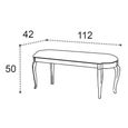 Verdi Italian Antique Walnut Padded French Style Bench thumbnail 3