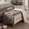 Jessica Ottoman Storage Taupe Velvet Foot Stool thumbnail