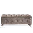 Jessica Ottoman Storage Taupe Velvet Foot Stool thumbnail 2