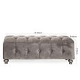 Jessica Ottoman Storage Taupe Velvet Foot Stool thumbnail 4