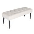 Selia Beige Tufted Fabric Bedroom Bench thumbnail 3