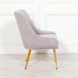 Light Grey Velvet Bedroom Chair thumbnail 2