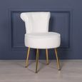 Bedroom Chair - White Boucle Fabric