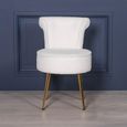 Bedroom Chair - White Boucle Fabric