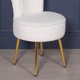 Bedroom Chair - White Boucle Fabric