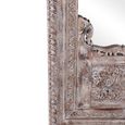 Carlos Distressed Carved Leaner Mirror - Ornate Design - Whitewashed - Teak Wood - 105cm x 198cm