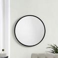 Ortega Round Wall Mirror - Black - Metal - 80cm x 80cm