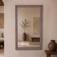 Distressed Wall Mirror - Warm Brown - Wooden - 92cm x 153cm