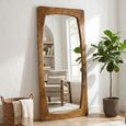 Brix Alain Leaner Mirror - Natural - Mango Wood - 53cm x 113cm