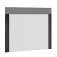 Onyx Italian Fluted Wall Mirror - Charcoal Black and MedBlue