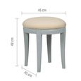Chantilly Dressing Stool - Round - Grey Painted - Padded