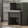 Milan Dressing Stool - Padded - Grey