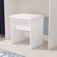 Milan Dressing Stool - Padded - White Gloss