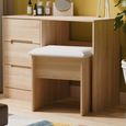 Monaco Dressing Stool - Padded - Light Oak