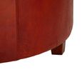 Inca Stool - Brown Leather - Buttoned