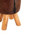 Inca Stool - Round - Brown Goat Hide
