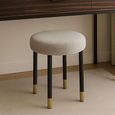 Bali Stool - Round - Grey and Black - Padded