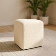 Ben Stool - Square - Cologne Ivory - Boucle Fabric