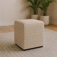 Ben Stool - Square - Cologne Mink - Boucle Fabric