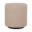 Ben Stool - Round - Cologne Mink - Boucle Fabric