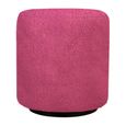 Ben Stool - Round - Fuchsia Pink - Boucle Fabric