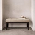Orchid Stool - 2 Door - Padded - Wenge Black and Beige - Fabric and Wood