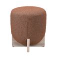Whisper Stool - Round - Burnt Orange and White Washed Oak - Fabric and Wood