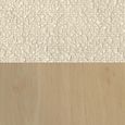 Whisper Stool - Round - Cologne Ivory and White Washed Oak - Fabric and Wood