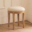 Bordeaux Dressing Stool - Round - Natural - Oak - Padded