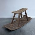 Stool - Trestle Base - Rustic Grey - Reclaimed Wood