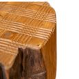 Carved Stool - Round - Live Edge - Brown - Wooden