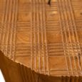 Carved Stool - Round - Live Edge - Brown - Wooden