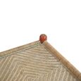 Distressed Stool - Square - Handwoven Rope - Turned Legs - Sand - Wooden