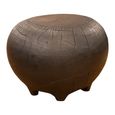 Footstool - Round - Rustic Dark Brown - Wooden