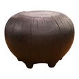 Footstool - Round - Rustic Dark Brown - Wooden