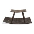Stool - Trestle Base - Rustic Grey - Reclaimed Wood